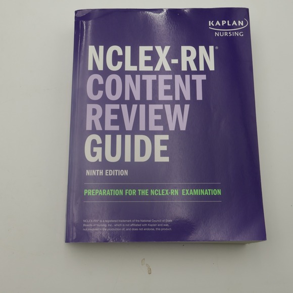Kaplan NCLEX book RN Content Review Guide Ninth Edition Nursing Exam Prep Book - Picture 1 of 7